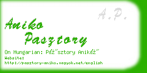 aniko pasztory business card